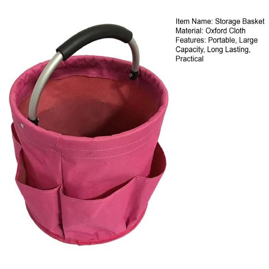 Portable Storage Basket Dirty Clothes Organizer with Side Pockets Handle Design Large Capacity Waterproof Laundry Basket