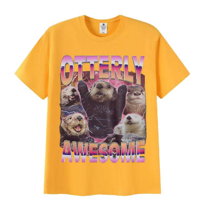 Funny Otter Animal Meme Graphic T Shirts Men Women Harajuku High Quality Vintage T-shirt Summer Casual Cotton Short Sleeve Tees