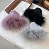 Plastic Satin Triangle Shark Clip Elegant Women Hairgrips Fluffy Feather Hair Claw  for Gifts