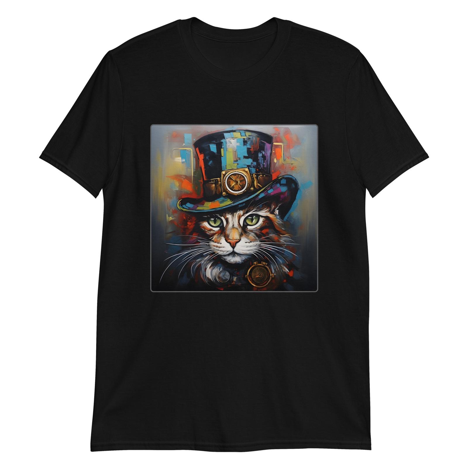 Abstract Steampunk Cat Mechanical Chic T-Shirt Mens Womens Tees Top 4XL