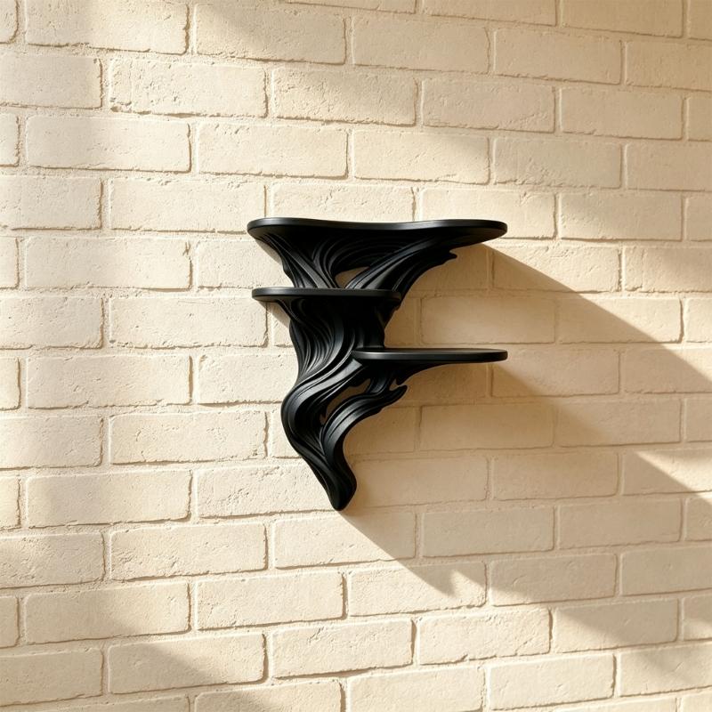3-stöckiges Wandregal, Schwebendes Regal für Wandskulptur Hängeregal-Einheit, Dreistöckiger Kunststoff-Ausstellungsständer für Figuren im Eingangsbereich, Heimbüro,