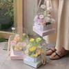 5Pcs Bouquet Wrapping Bag Waterproof Flower Packaging Box Flower Handbag Box  For Wedding Party