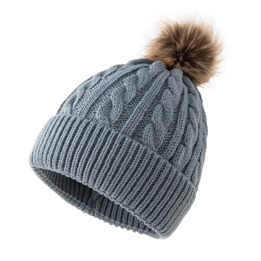 Keep Warm Knitted Beanies Ear Protection Pompoms Hat High Quality Winter Autumn Hats  for Woman/Men