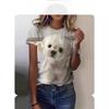 2024 New Women's T-Shirt Cute Puppy Pattern Printed Women's T-Shirt Extra Large Size T-Shirt Summer Ladies