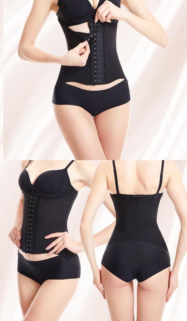 Luxurious Hourglass Waist Cincher: Abdominal Binder with Breast Support, 10 Steel Bones, 4 Rows, 13 Hooks for Postpartum Body Shaping.