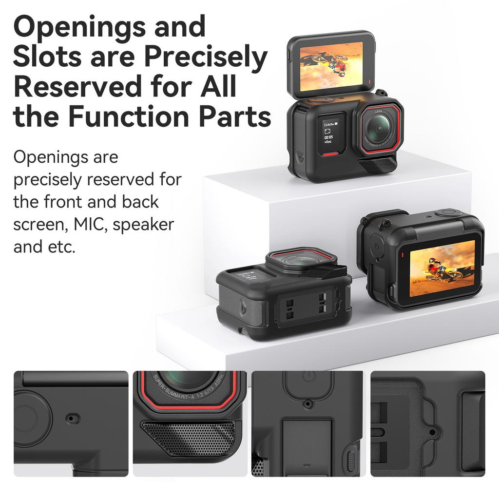 Silicone Camera Body and Lens Protectors with Lanyard for AcePro2 Complete Coverages Against Scratches