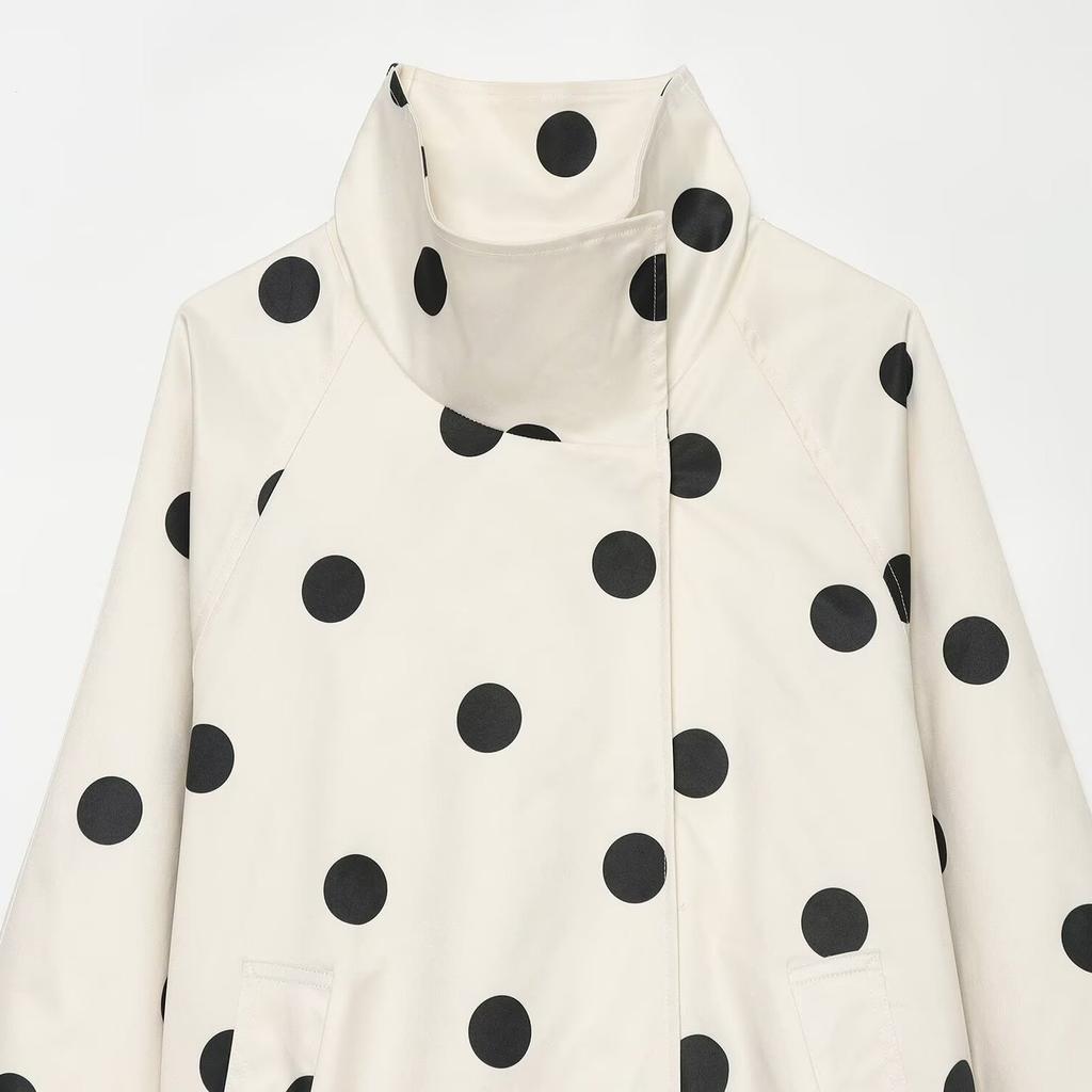 European and American Style, New Women's Clothing, Fashionable, Polka Dot Bomber Jacket 8372/236