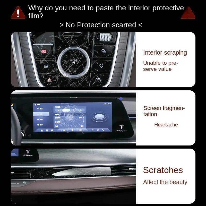 For Mazda 3 Axela 2025 2024 Interior Film TPU Gear Panel Navigation Center Console PPF Protection Car Accessories Transparent DD2
