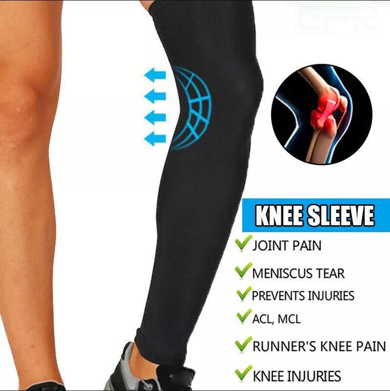 Full Leg Compression Non-Slip Knee Sleeve for Men & Women Polyester Spandex Material Basketball Cycling Leg Warmers for Running