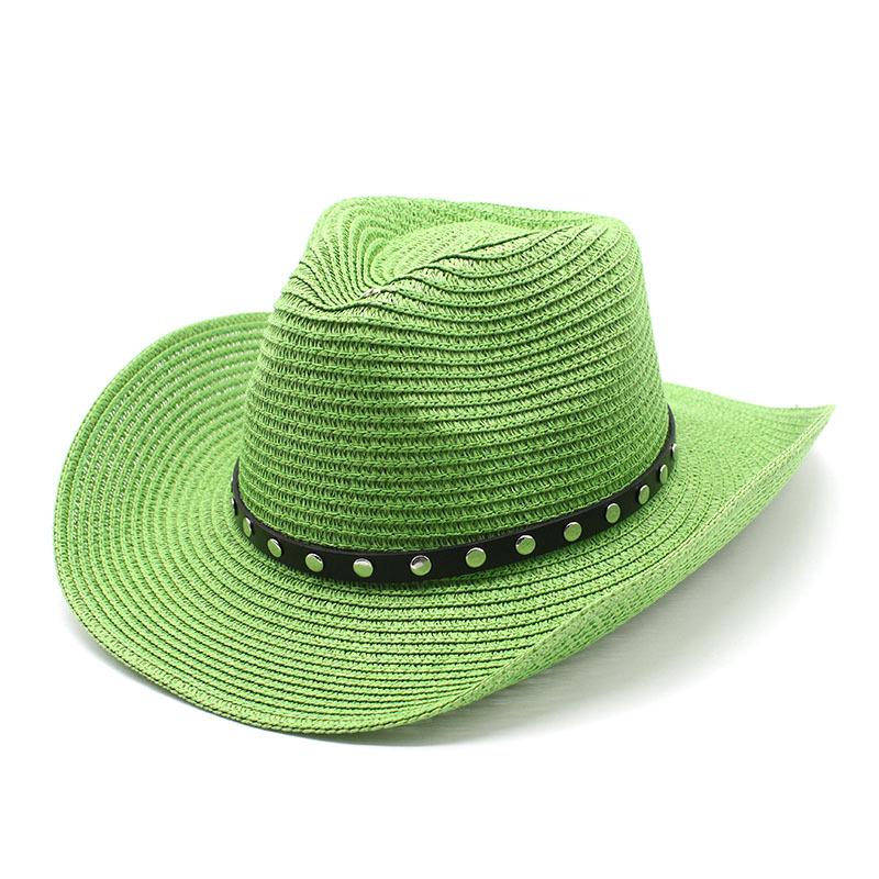 Cowboy Hat Men'S Summer Sun Hat Sun Hat Uv Protection Straw Hat Summer Beach Hat