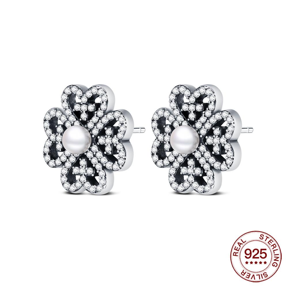Fashion Simple Hollow Cute Cat Stud Earrings Women's 925 Silver Hypoallergenic Earrings Teen Girls Jewelry Gifts