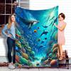 Cartoon tropische Fische digital bedruckt Polyester Schlafzimmer Samt Flanell Decke Vlies weiche Sofadecken für Betten