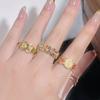 Blind Box Court Style Dopamine Enamel Dripping Oil Medieval Opening Ring Flower High Sense Ring