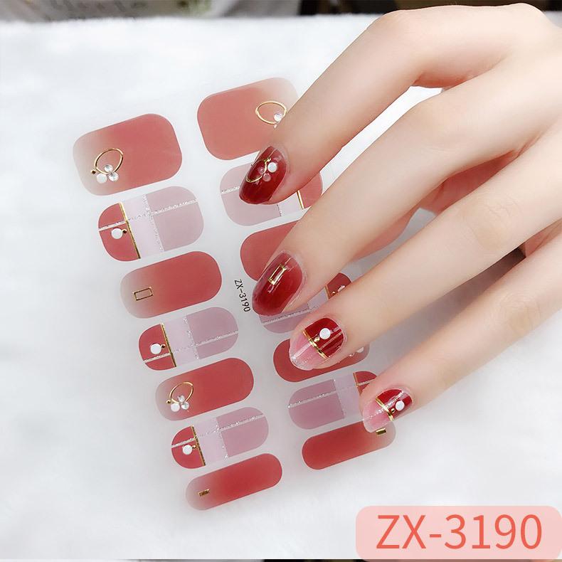 Chinese Style New Year Nail Art Stickers Cartoon 3D Imitation Diamond Hot Stamping Christmas Holiday Nail Stickers