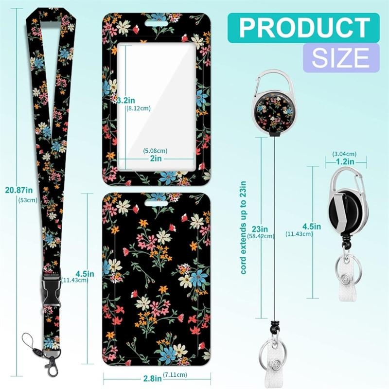 Retractable ABS Badge Holder with Lanyard Ergonomic Sliding Out Card Case Water Resistant Clear Card Holder For Office
