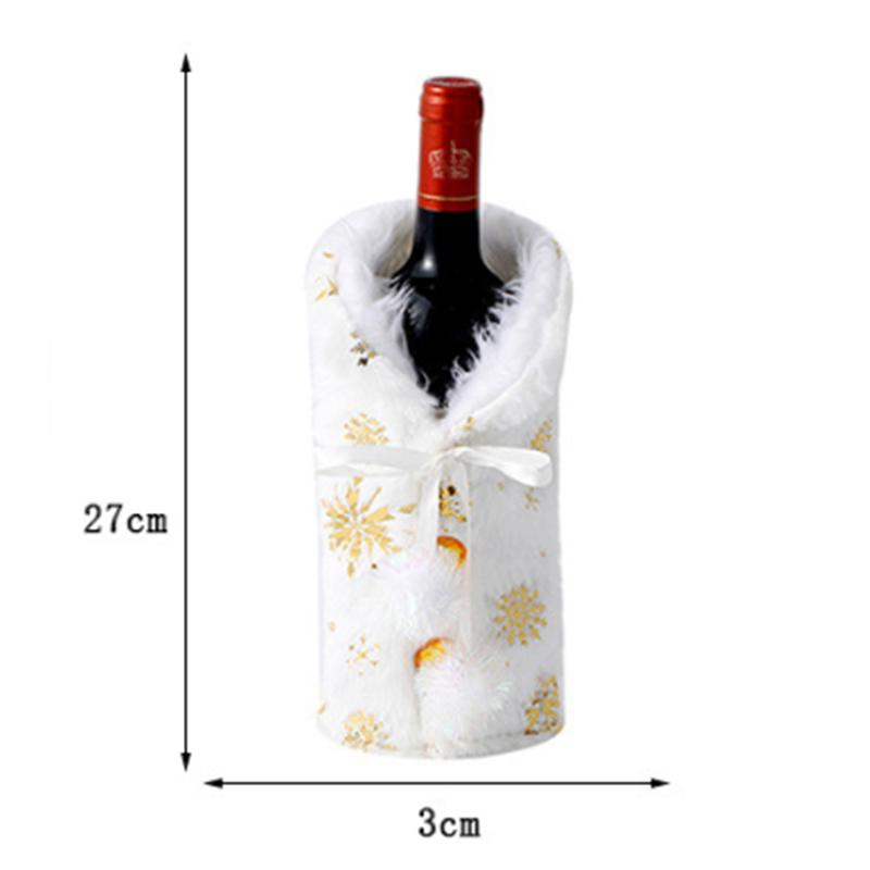 1 Stück Weihnachten Rotwein Flaschenabdeckung Tasche Plüschstoffe Feiertag Weihnachtsmann Champagner Flaschenabdeckung Weihnachtsdekorationen Für Zuhause