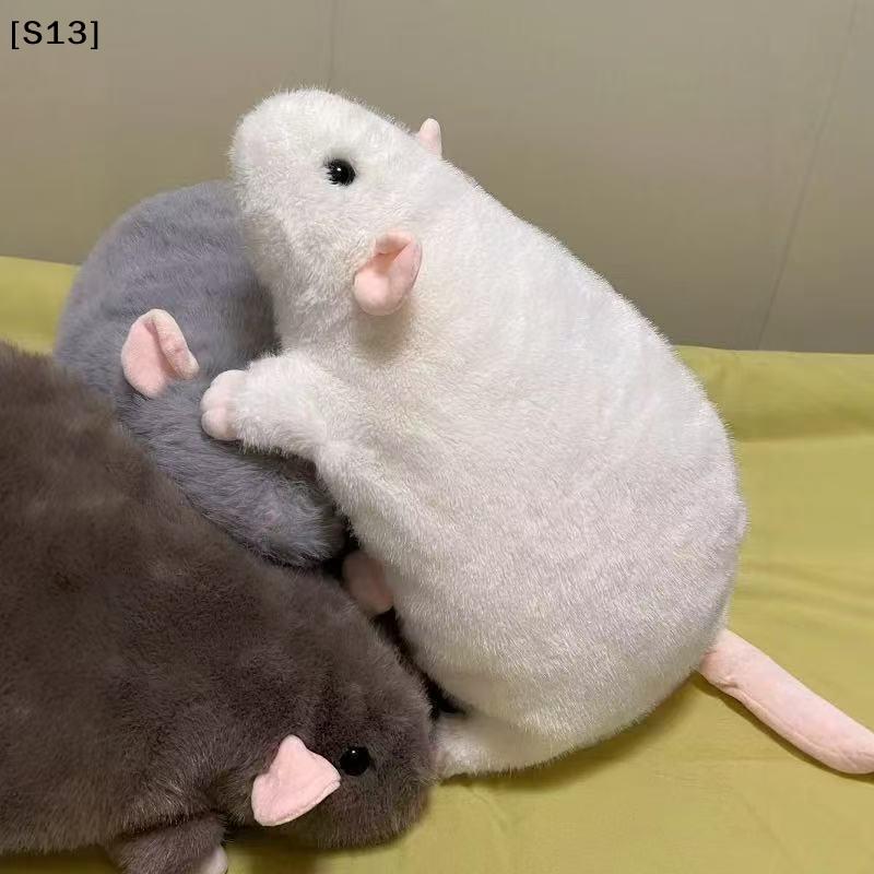 1Pcs Cartoon Flower Branch Rat Soft Oversized Animal Figure Cute Simulation Big Mouse Plush Toy Pillow Birthday Gift[Q]Q@
