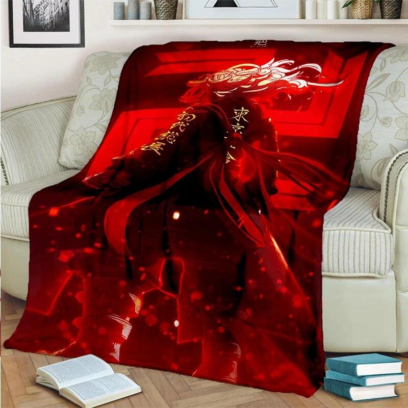 

Аніме Ковдра Мультфільм Токійські Месники з 3D-принтом Ковдра для дивана-ліжка М’яке покривало для спальні для дорослих і дітей 100x150cm