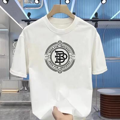 Herren heiß verkaufendes Marken-T-Shirt Mode lässiges Buchstabenmuster Oberteil Sommer Kurzarm lockere Kleidung Baumwolle