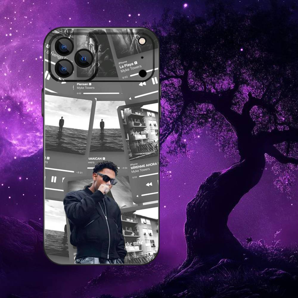 Singer M-Myke T-Towers Cool Phone Case For iPhone 17,16,15,14,13,12,Pro,Max,Plus,E,SE4,Air,Mini Black Soft Box