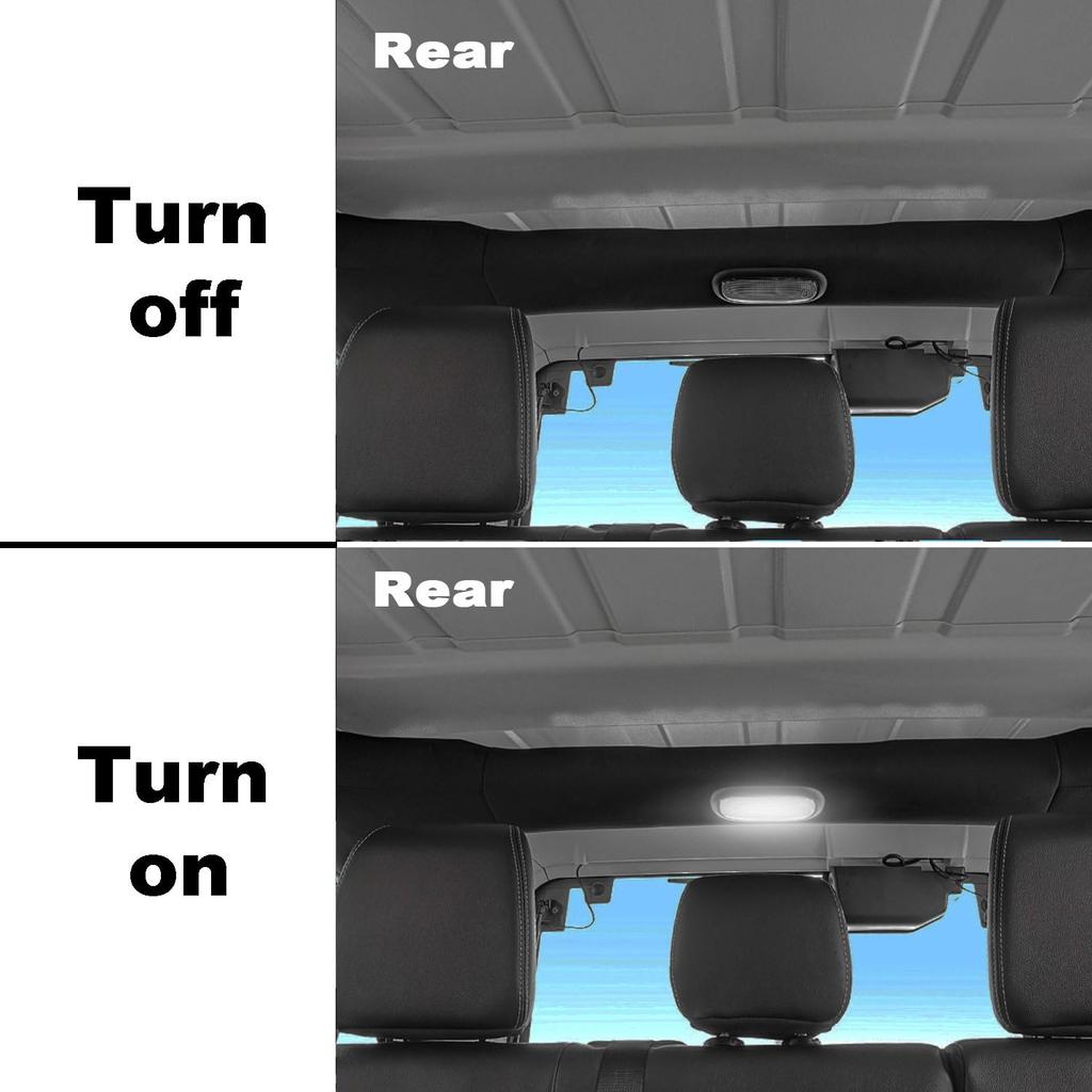 Hooke Road JK Wrangler Dome Light Bulbs, Interior Bright White Upper LED Reading Map Lights Kit for 07-18 Jeep JK Wrangler - 3PCS