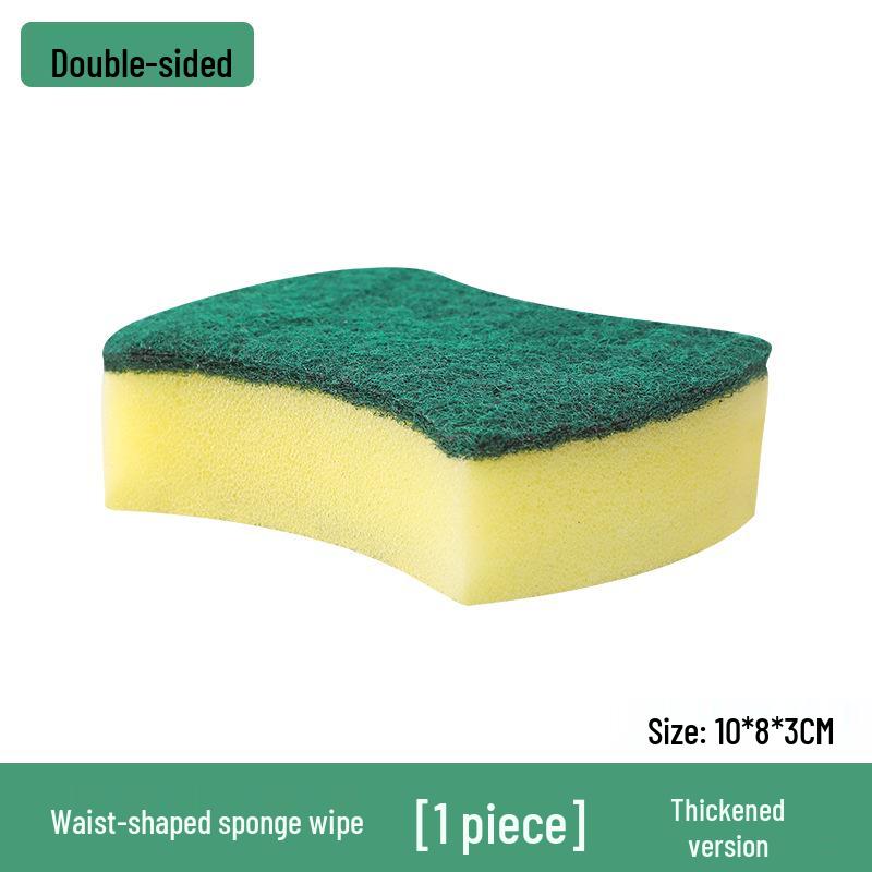 Double-Sided Kitchen Sponge and Scouring Pad for Dishes and Pots