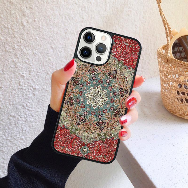 Persian Carpet Floral Pattern Phone Case for iPhone 17 Air 16 Coque 15 14 12 13 PLUS 11 PRO MAX Back Cover Fundas