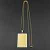 Muslim Islam Quran Medal Rhinestones Pendant Necklace For Women Men Stainless Steel Gold Color Amulet Arabic Chain Jewelry Gift