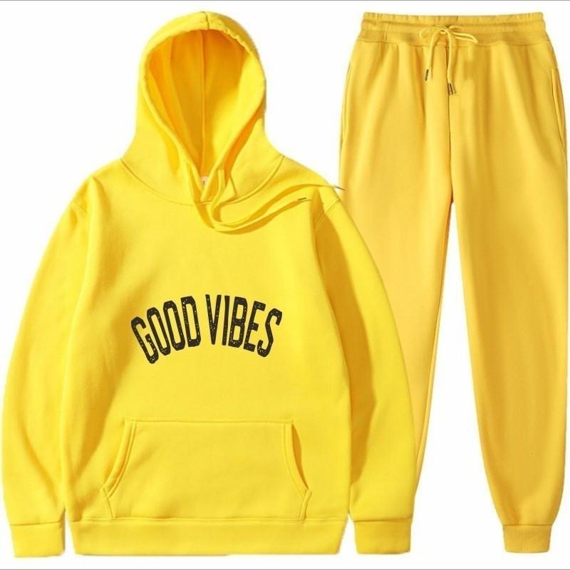 2026 Mens Tracksuit Set Hooded Sweatshirt Pants Winter Fleece Lined Casual Sportswear