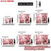 Set Of 2 Flat Printing Happy Valentine Day Party Curtain Creative Pink Owl Digital Printed Polyester Drapes Holiday Decorations