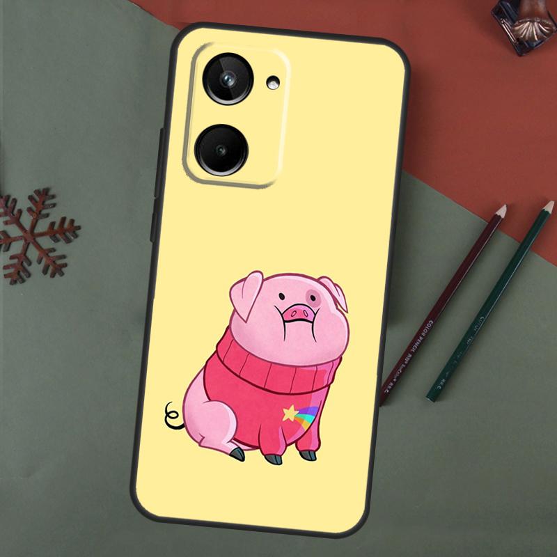 Cute PINK Kawai Pig Case For Realme C67 C51 C75 C63 C61 C65 C55 C53 C35 C71 11 12 13 14 Pro Plus GT6 GT7 15 Pro