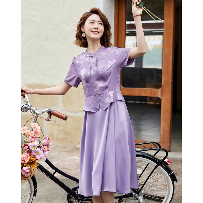 Pasite Women's New Chinese Style Satin Banquet Dress