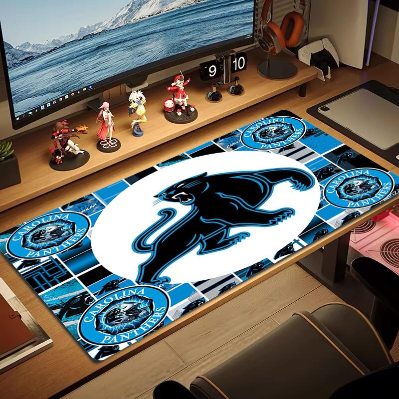 Carolina Panthers Logo Color Mouse Pad Large Gaming Table Cushion Non-slip Laptop Tablet Big Mousepad XXL Mat Mini PC Playmat With Lock Edge