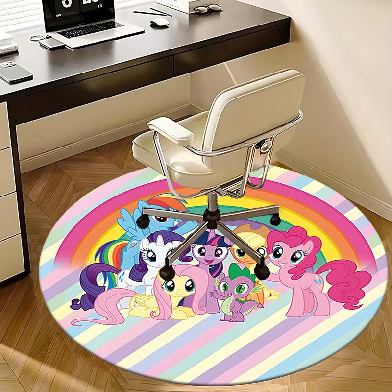 My Little Pony Chair Mat Round Carpet - Rainbow Decor for Home Office Living Room Bedroom Gift0244b
