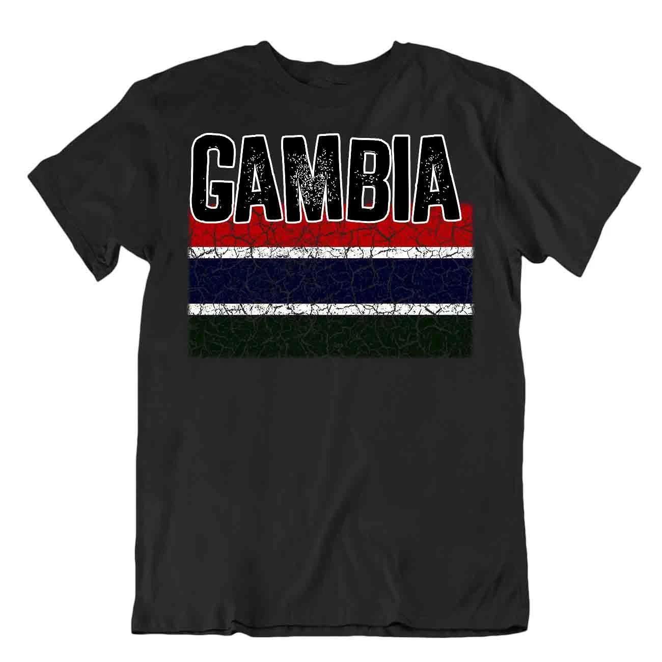 Flag T-Shirt Gambia Fashion Country Souvenir Gift Tee Pride logo XL