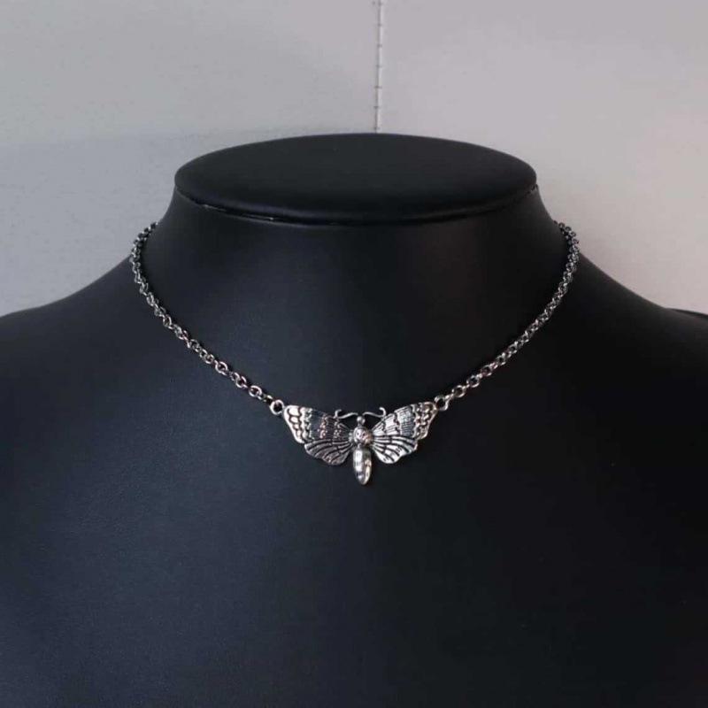 Gold or Silver Death's-head Hawkmoth Necklace for Cross-border Trade