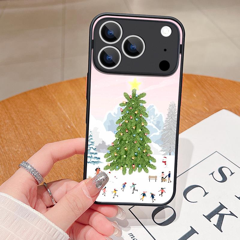 Snowy Town Street Phone Case For iPhone 17 Pro Max Funda iPhone 16 Pro Max 13 15 14 Air 16e Soft Edge Matte Back Cover Coque