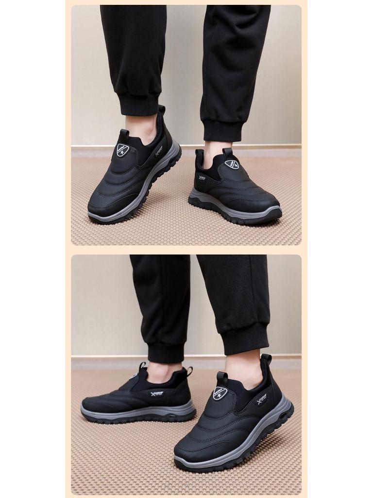 Herren Winter Old Beijing Samtgefütterte Rutschfeste Freizeitschuhe für ältere Menschen