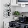 Wall-Mounted Kitchen Organizer 5-Tier Space Saving Pot Lid Cutting Board Holder Durable Metal Shelf For Utensils Spices Storage Rack