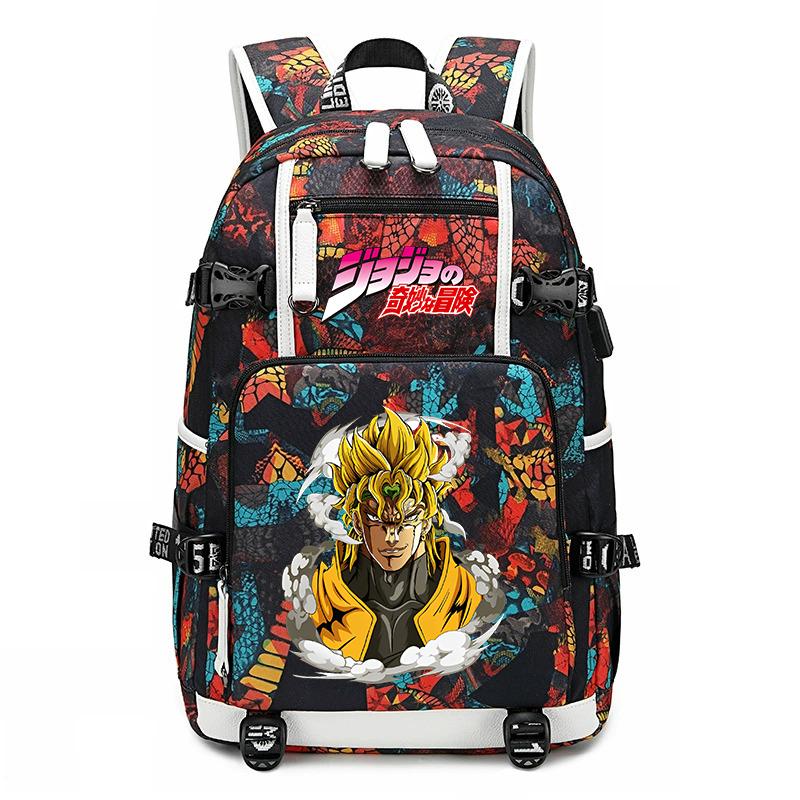 Stampa di JoJo's Bizarre Adventure Zaino Scolastico Studentesco Grande Capacità Casual Daypack per Adolescenti Bambini Scuola Viaggio