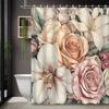 Elegant Floral Bouquet Waterproof Shower Curtain for Modern Bathroom Decor, Stylish and Durable, Perfect for Home Use
