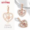 copper Twelve Constellations Heart Charm Bead Charms Bead Gemini Capricorn for Authentic Bracelets Diy Jewellery Gift for Women