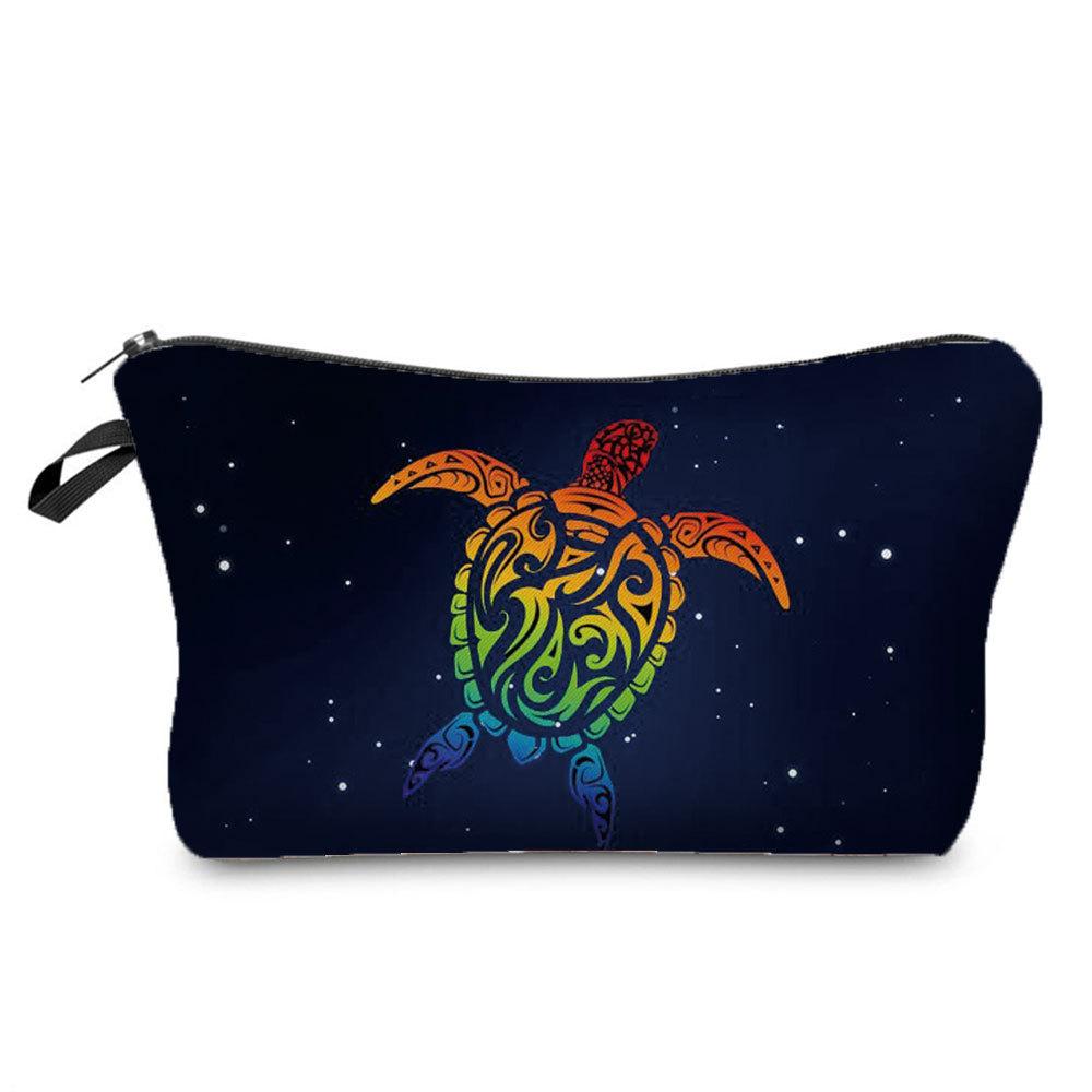 Women Marine life Print Cosmetic Bag Toiletries Organize Travel Storage Case 6862