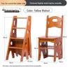 Solid Wood Folding Ladder Chair: Dual-Use, Multifunctional 4-Step Indoor Stool
