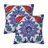 Oriental Tile Floral Pattern 2 Pcs Square Pillowcase Pillow Cover Zip Decorative Comfort Throw Pillow For Home Living Room