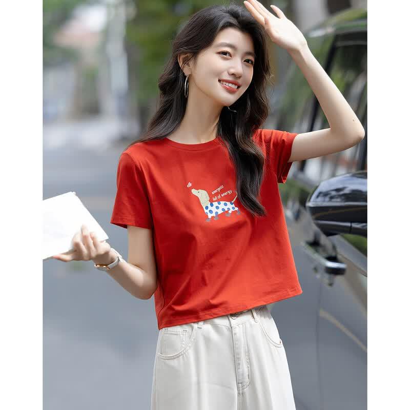 Women's Cartoon Animal Print T-Shirt