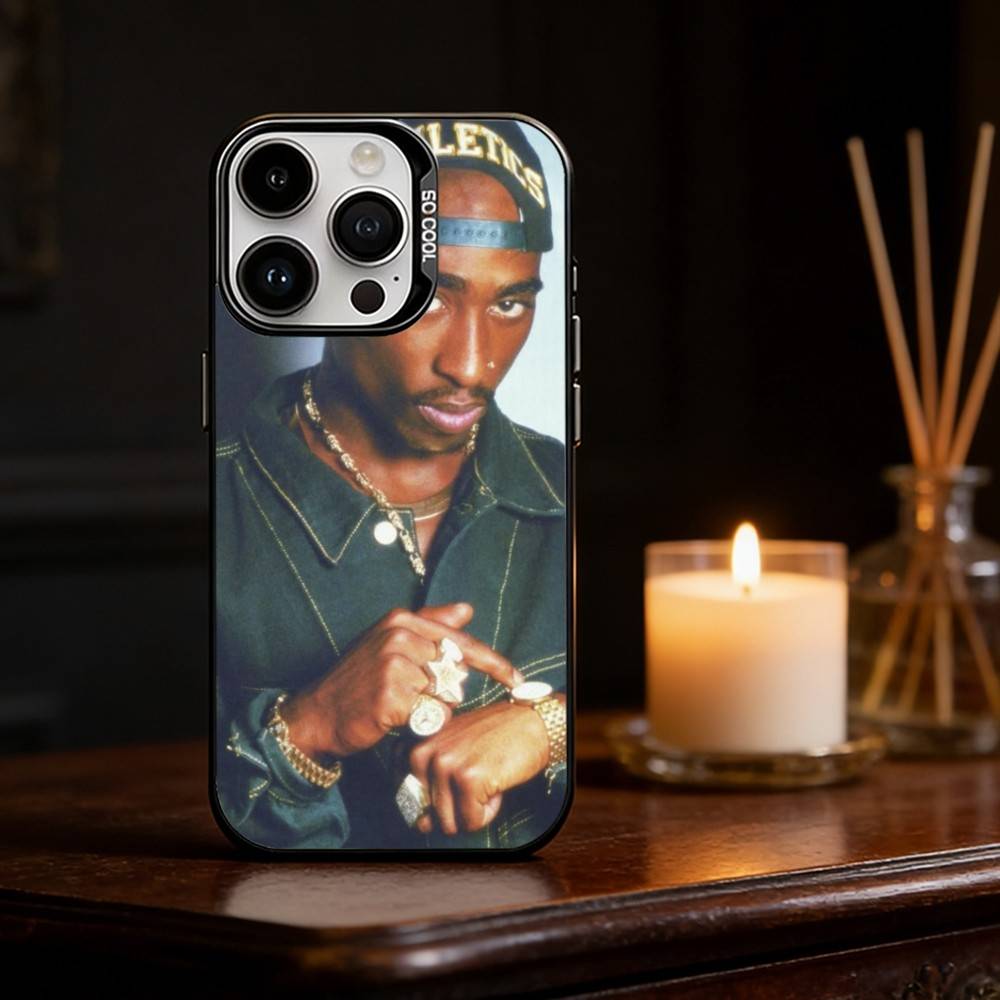 Rapper 2pac Tupac Yinuoda Phone Case For iPhone 17 16 15 14 13 12 11 Pro Max Plus Silver Matte Black Cover