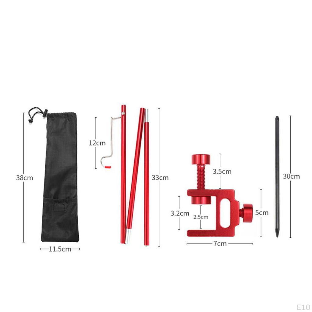 Camping Stand, Aluminum Alloy Lamp Stake and Hook, Adjustable Hanger for Outdoor Picnic, ,