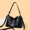 Light luxury soft leather texture shoulder bag simple versatile large capacity handbag fashionable retro messenger bag medium women's bag