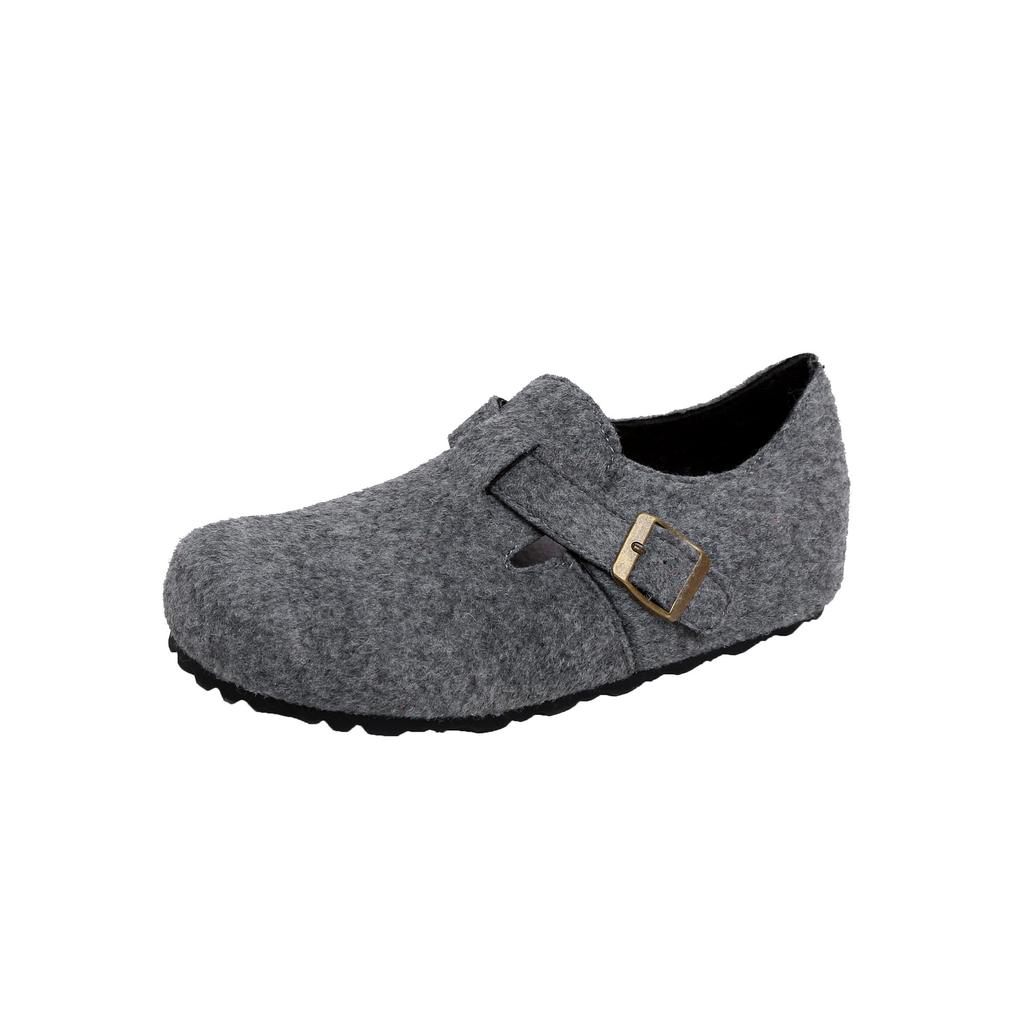 Grape mother autumn new warm and velvet inner height increase fluff half drag outer wear platform women's shoes autumn and winter